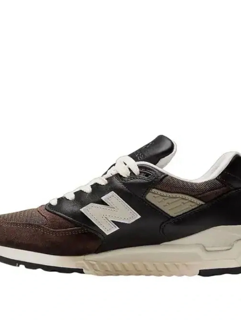 New Balance 998 Men's Brown & Cream Classic Suede Athletic Sneakers